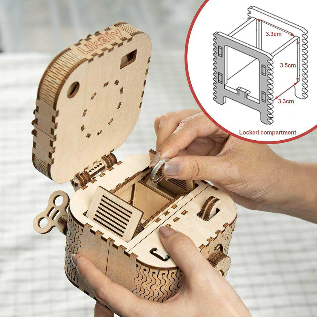 The Cryptic Vault: 3D Wooden Puzzle Mystery Treasure Box