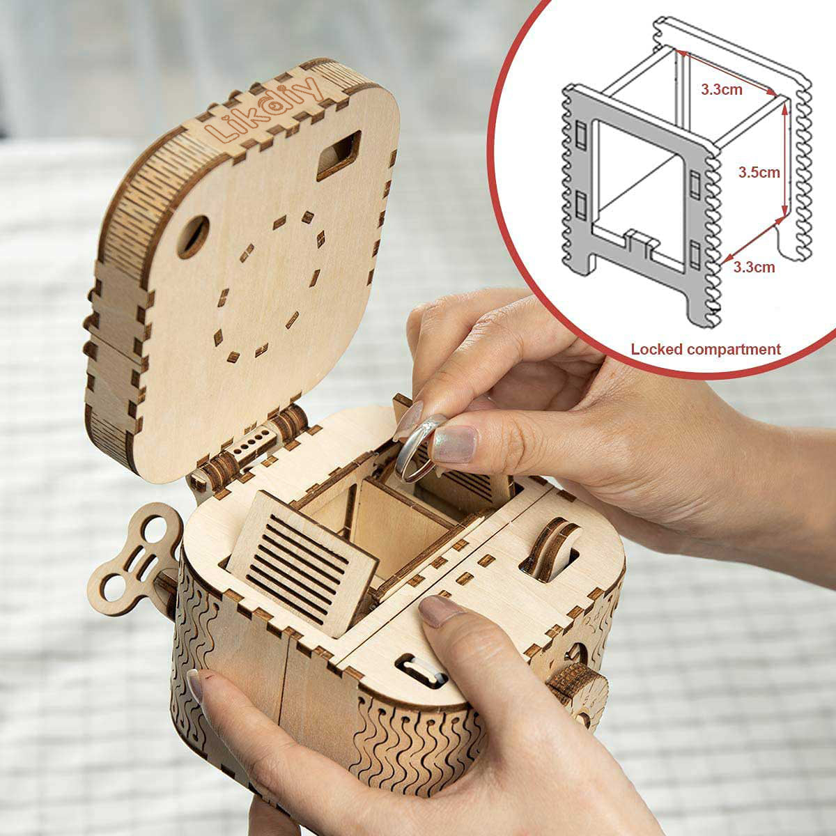 The Cryptic Vault: 3D Wooden Puzzle Mystery Treasure Box