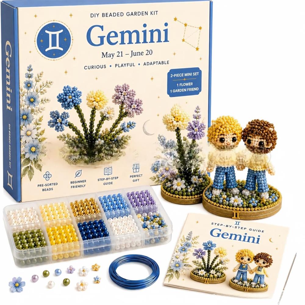 Celestial Zodiac Beaded Garden DIY Kit | 3D Astrology Craft Set