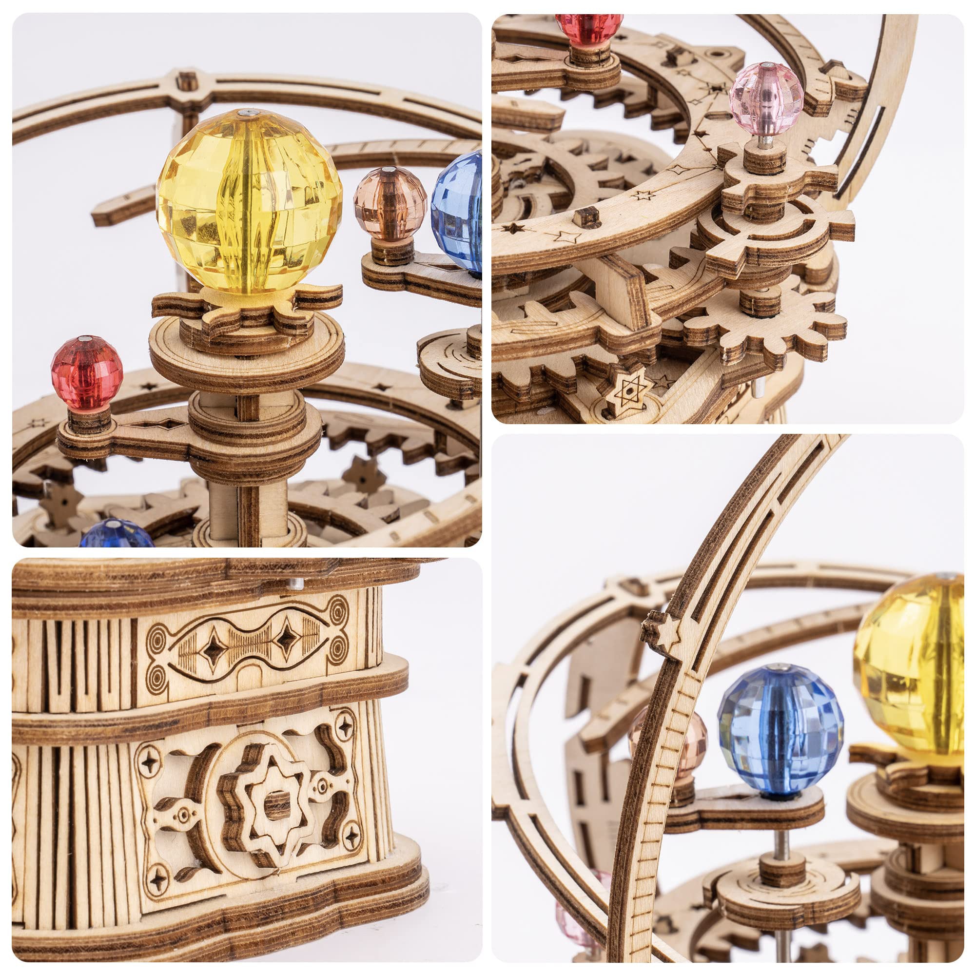 3D Wooden Puzzles for Adults Mechanical Music Box-Starry Night, DIY Rotating Music Box Model Building Kits for Teens, DIY Crafts/Hobbies/Gifts Desk Decor