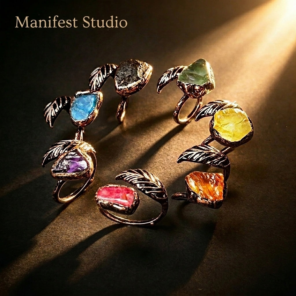 The Alchemist’s Wardrobe — 7-Day Raw Elemental Ring Set