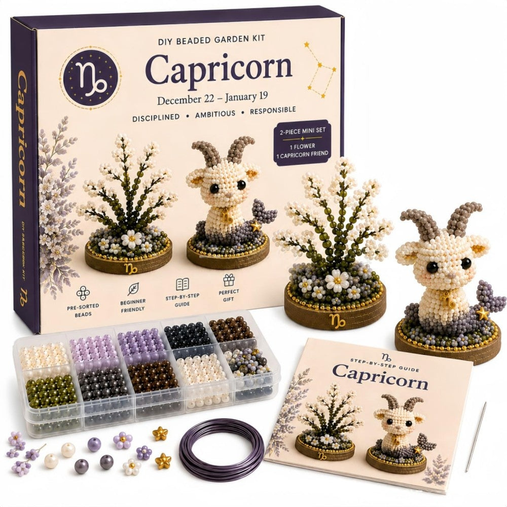 Celestial Zodiac Beaded Garden DIY Kit | 3D Astrology Craft Set