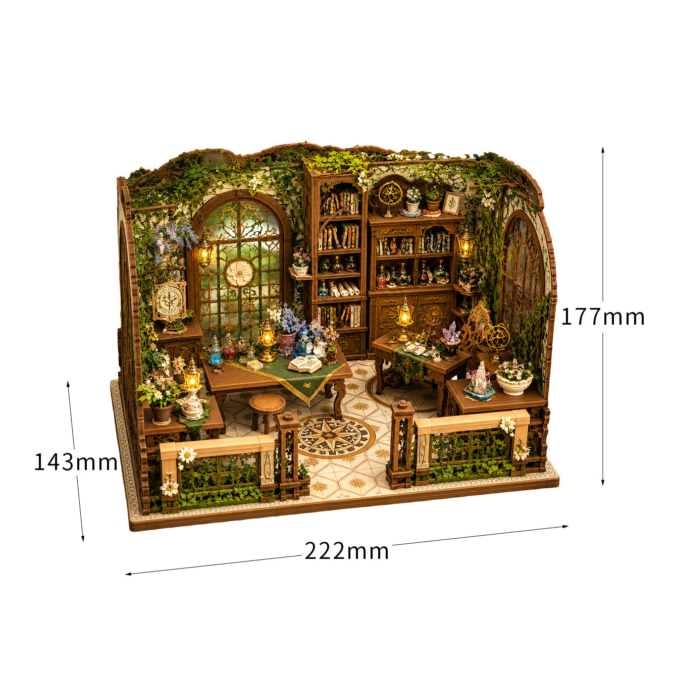 Botanical Alchemy Lab Miniature Book Nook - 3D Wooden DIY House Kit & Shelf Decor