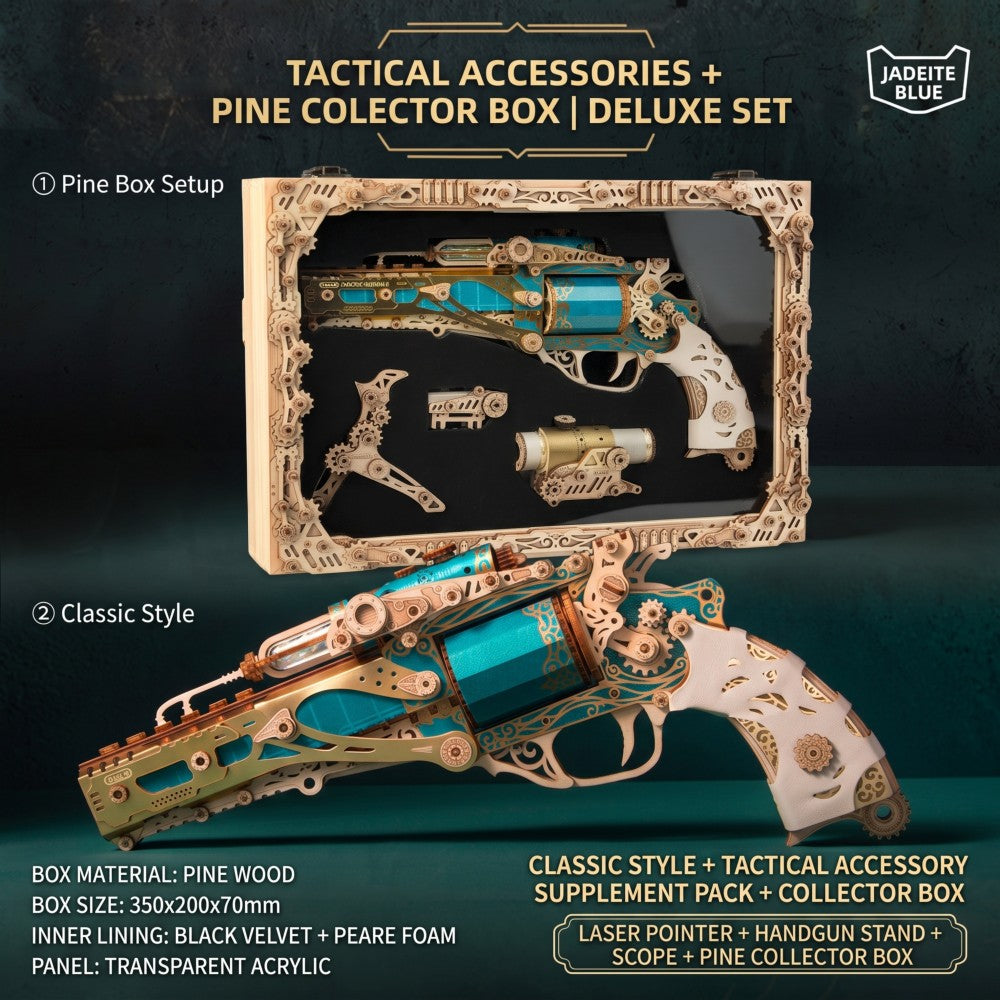 Fantasy Steam Revolver | 3D Wooden Mechanical Puzzle Kit