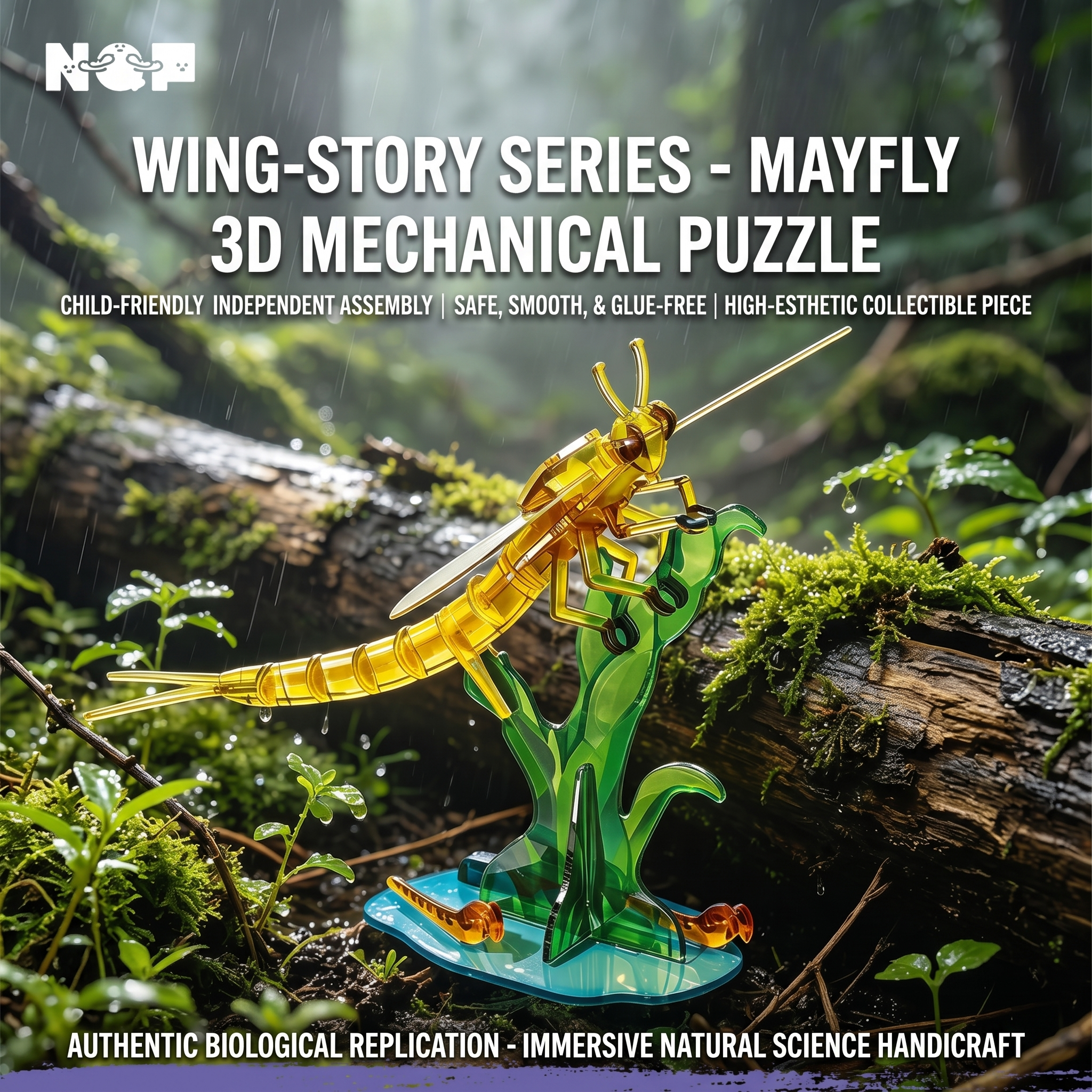 Wing-Story Series: Ethereal Mayfly 3D Acrylic Puzzle - Mindful DIY Craft & Elegant Desk Decor