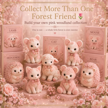 Enchanted Pink Woodland Friends DIY Felt Patchwork Kit | Collectible Animal Craft Set
