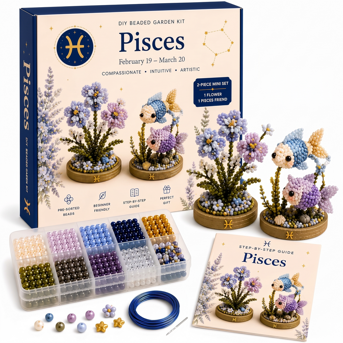Celestial Zodiac Beaded Garden DIY Kit | 3D Astrology Craft Set