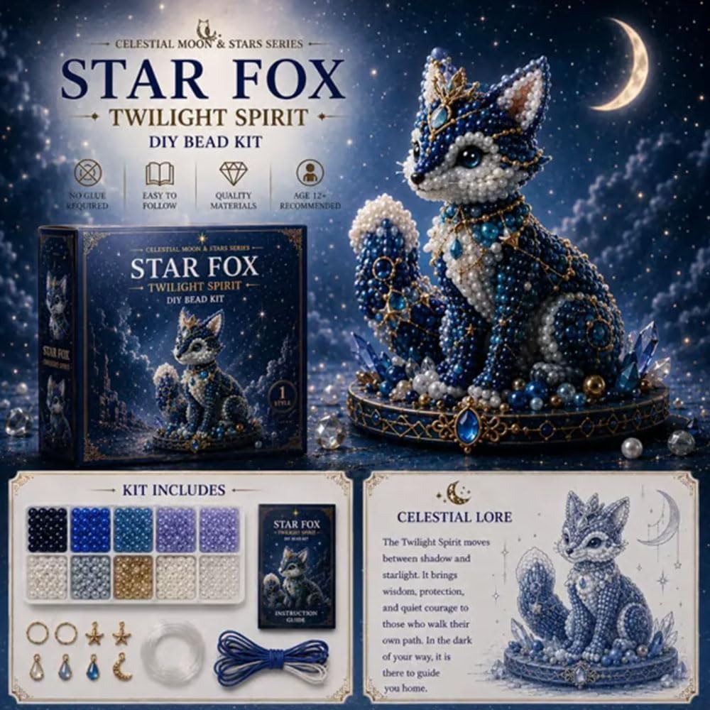 Moon Cat Luna Guardian DIY Bead Kit, Funny 3D Beaded Celestial Moon Stars Craft Kit, Creative Manual Jewelry Art Craft, Gifts for Adults、Beginners、Stargazing Enthusiasts& DIY Craft Lovers