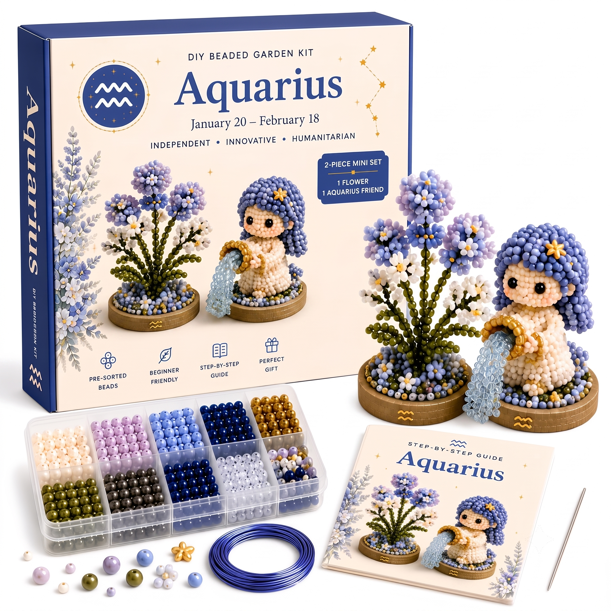 Celestial Zodiac Beaded Garden DIY Kit | 3D Astrology Craft Set