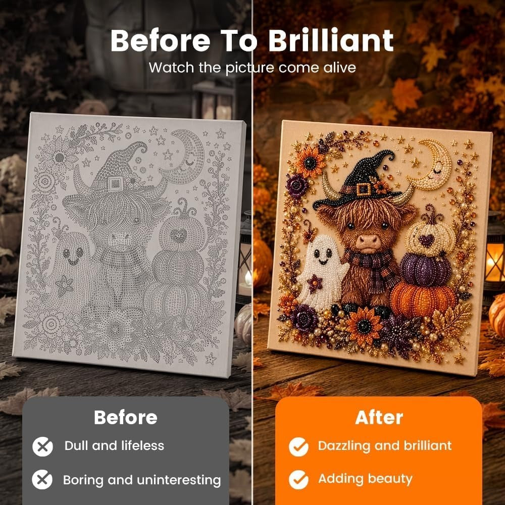 Halloween Ghost Pearl Art DIY Kit, 2026 Upgraded Seasonal Bead Wall Display Craft Set, Portable Fall Home Decor Handcraft Kit for Starters