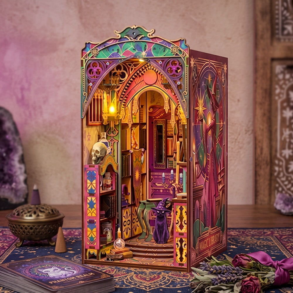 Phantom Archive - Magical Library DIY Book Nook Kit with Touch LED Light