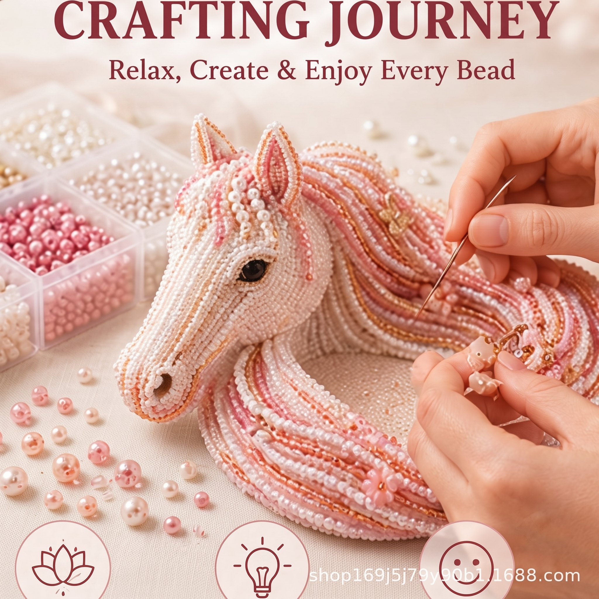 Enchanted Mane Beaded Horse Catchall Tray Kit | 3D DIY Jewelry Organizer