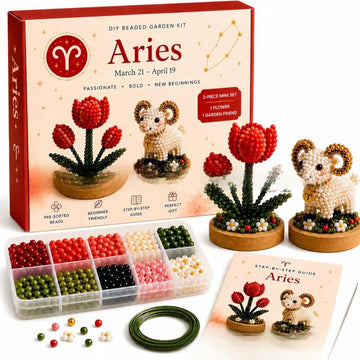 Celestial Zodiac Beaded Garden DIY Kit | 3D Astrology Craft Set