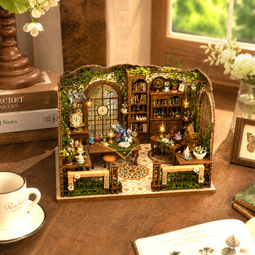 Botanical Alchemy Lab Miniature Book Nook - 3D Wooden DIY House Kit & Shelf Decor
