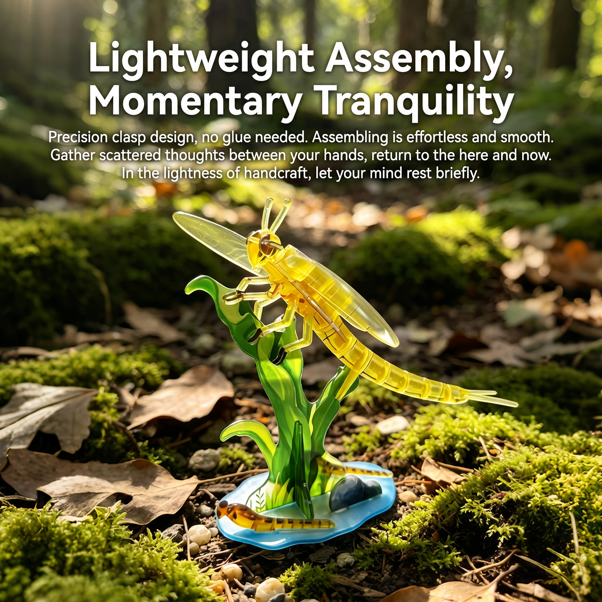 3D Acrylic Mayfly Puzzle Kit - Wing-Story Series | Glue-Free Mechanical Nature Model