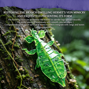 DIY 3D Acrylic Leaf Insect Puzzle | Glueless Insect Model Kit for Adults & Teens (73 Pcs)