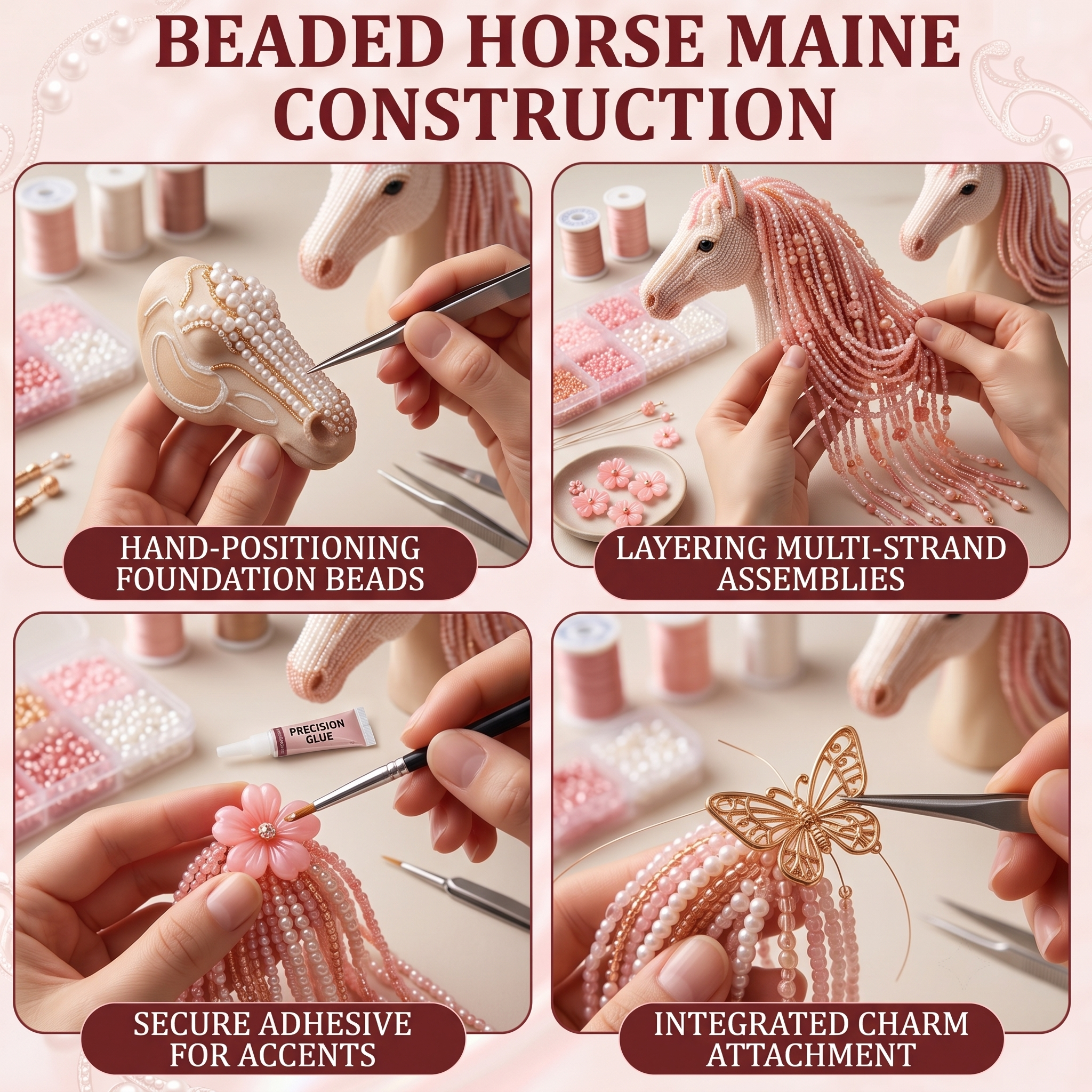 Enchanted Mane Beaded Horse Catchall Tray Kit | 3D DIY Jewelry Organizer