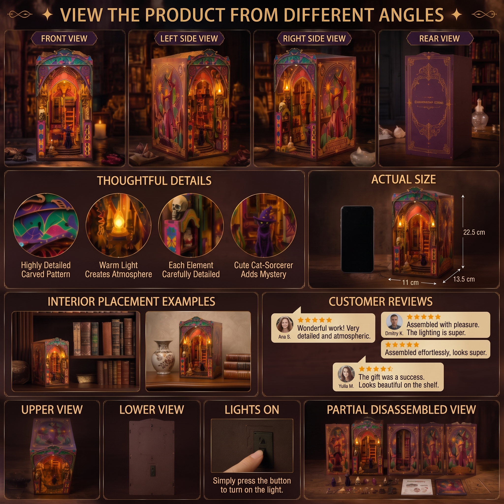Phantom Archive - Magical Library DIY Book Nook Kit with Touch LED Light