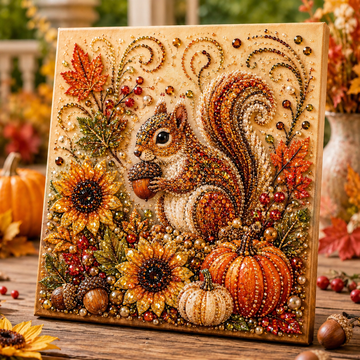 Fall Decor DIY Craft: Sparkling Autumn Pearl Painting Canvas (6 Styles)