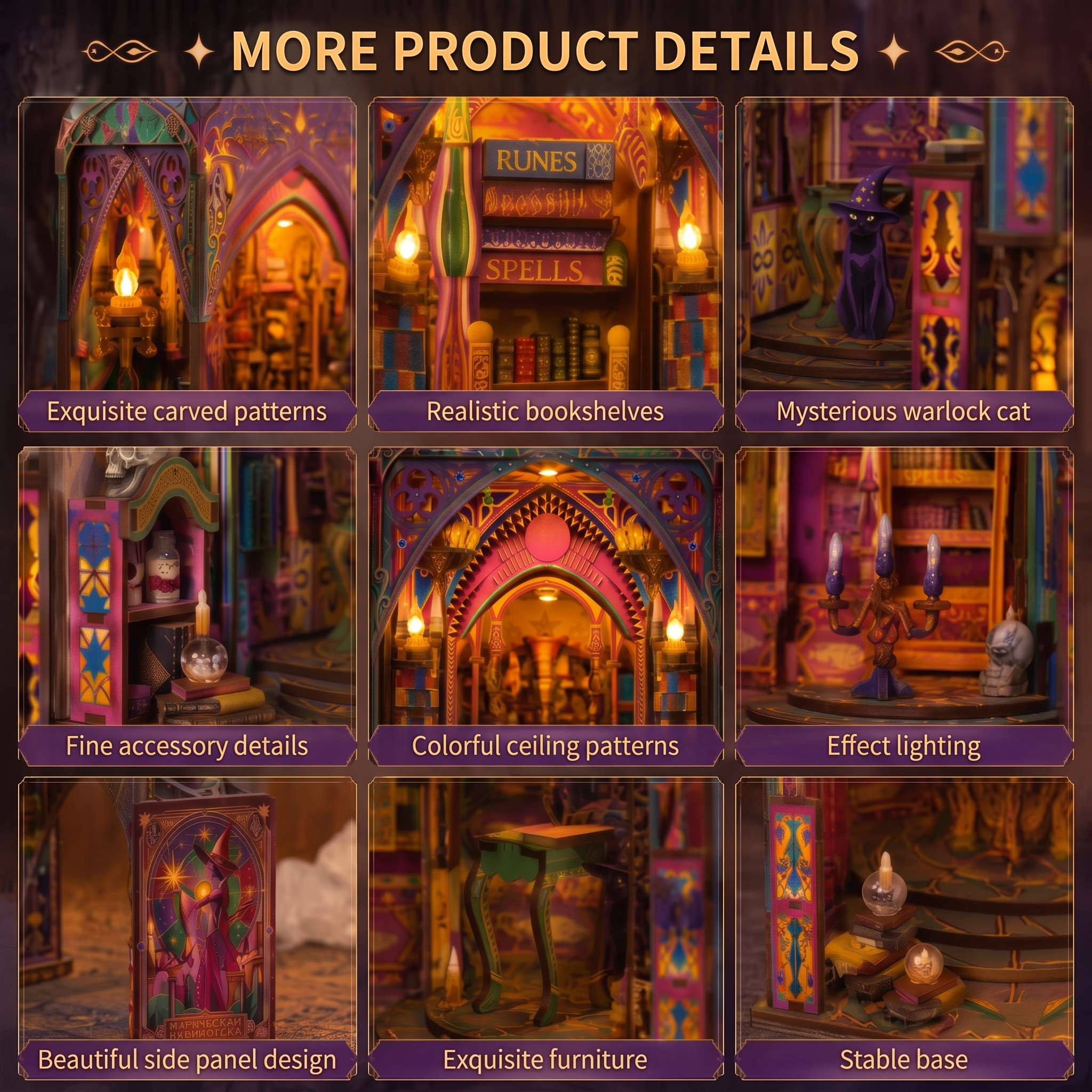 Phantom Archive - Magical Library DIY Book Nook Kit with Touch LED Light