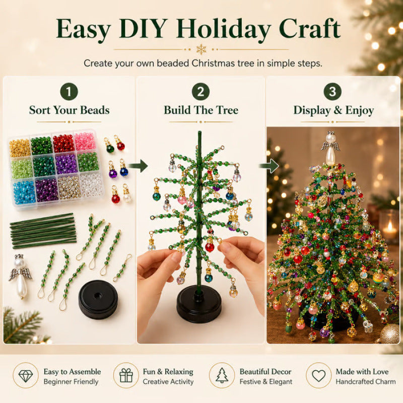 DIY Illuminated Beaded Tree Kit | Handcrafted Seasonal & Holiday Decor