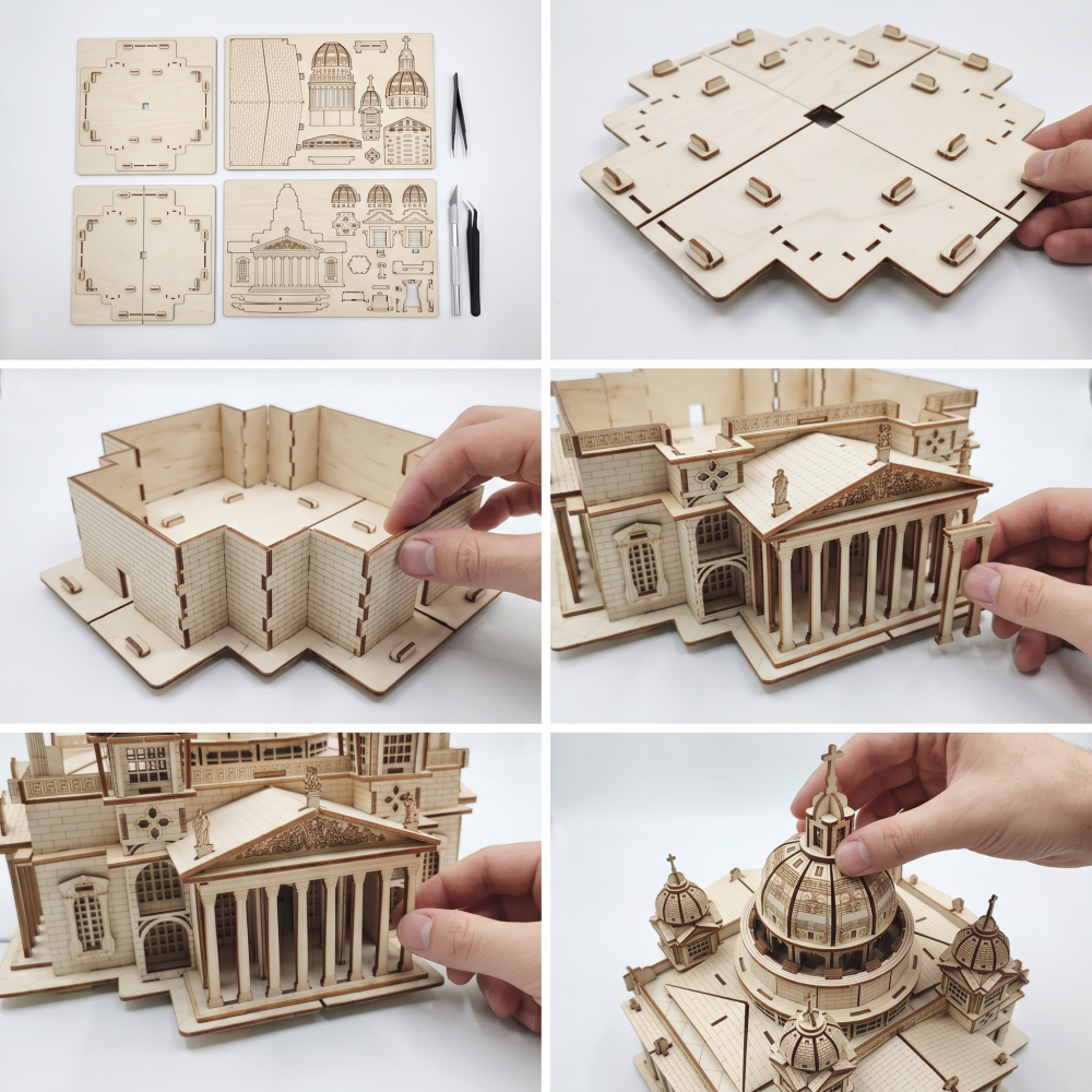 St. Isaac's Cathedral 3D Wooden Puzzle | DIY Architectural Model Kit for Adults