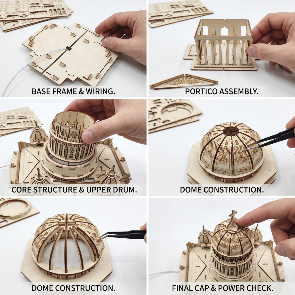 St. Isaac's Cathedral 3D Wooden Puzzle | DIY Architectural Model Kit for Adults