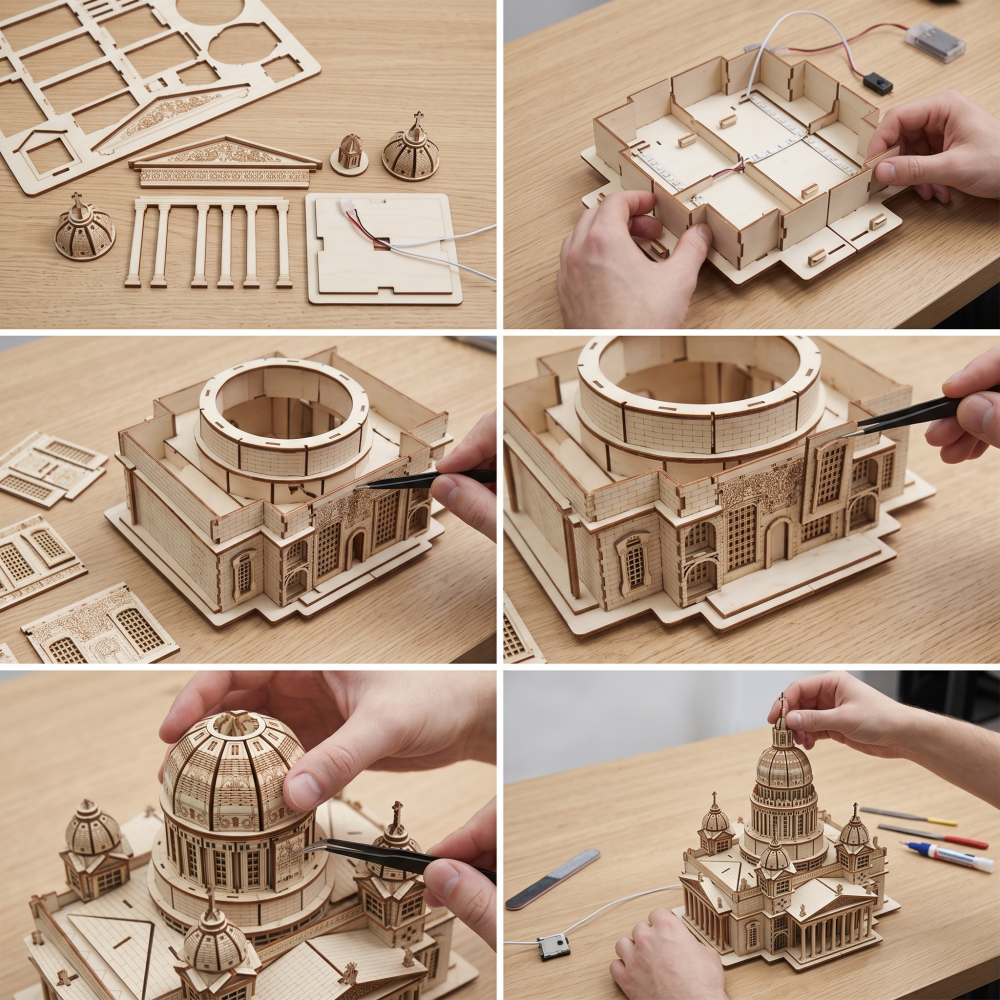 St. Isaac's Cathedral 3D Wooden Puzzle | DIY Architectural Model Kit for Adults