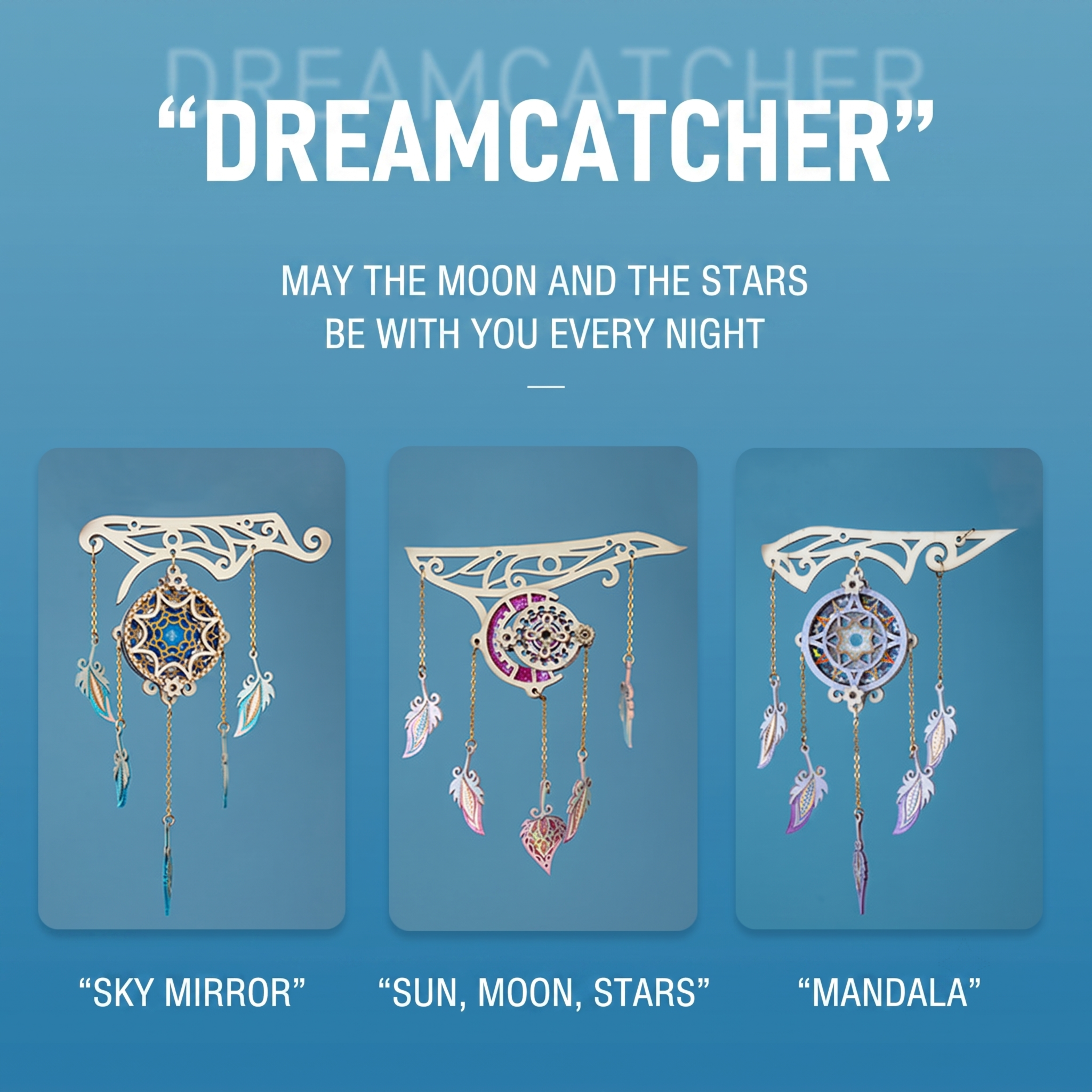 Celestial Airship Dreamcatcher – 3D Wooden DIY Craft Model & Fantasy Home Decor