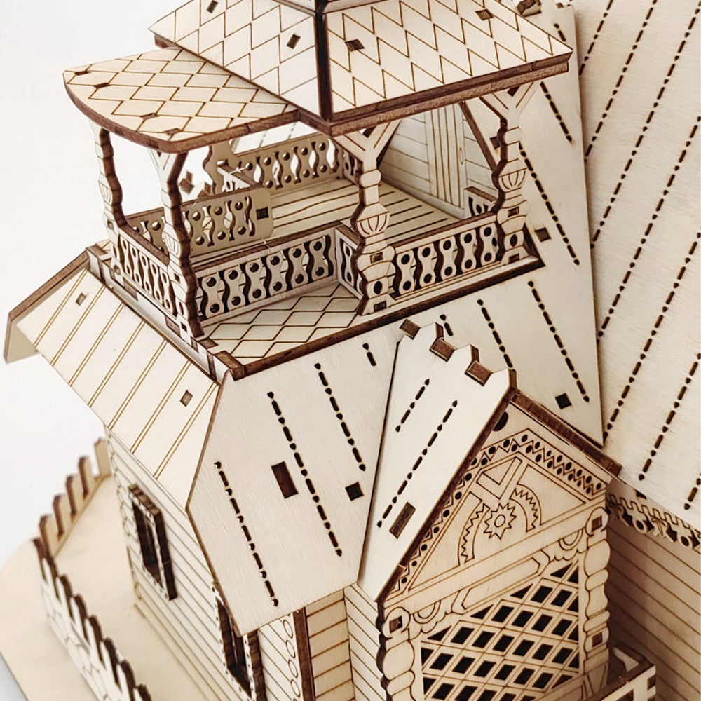 The Starlight Haven: Illuminated 3D Wooden Miniature Villa DIY Kit