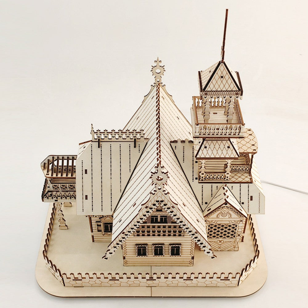 The Starlight Haven: Illuminated 3D Wooden Miniature Villa DIY Kit