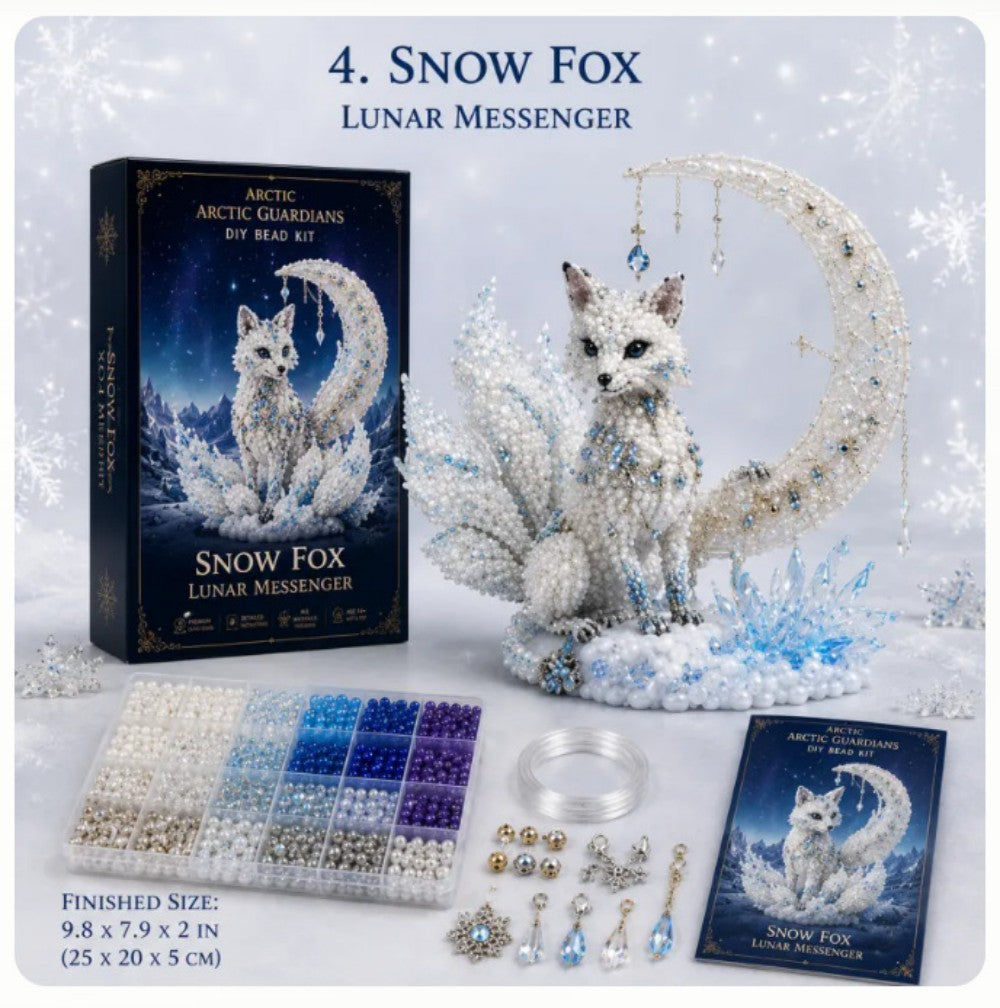 Frostfire Phoenix 3D Crystal Bead Kit | Arctic Winter Guardian Craft Sculpture
