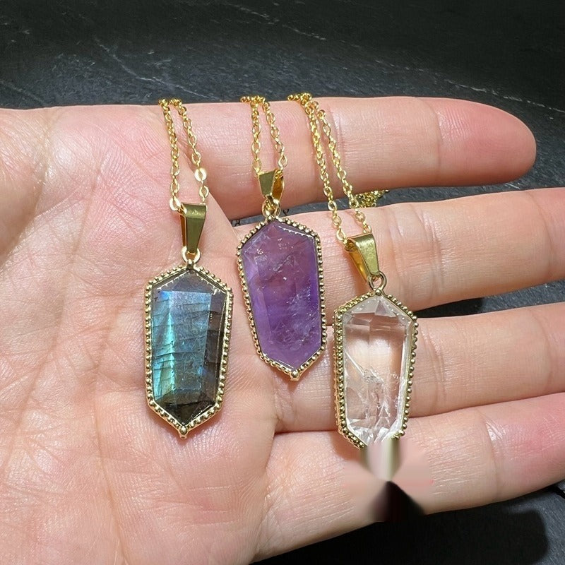 The Alchemy Amulet: Gold-Edged Raw Amethyst Slice