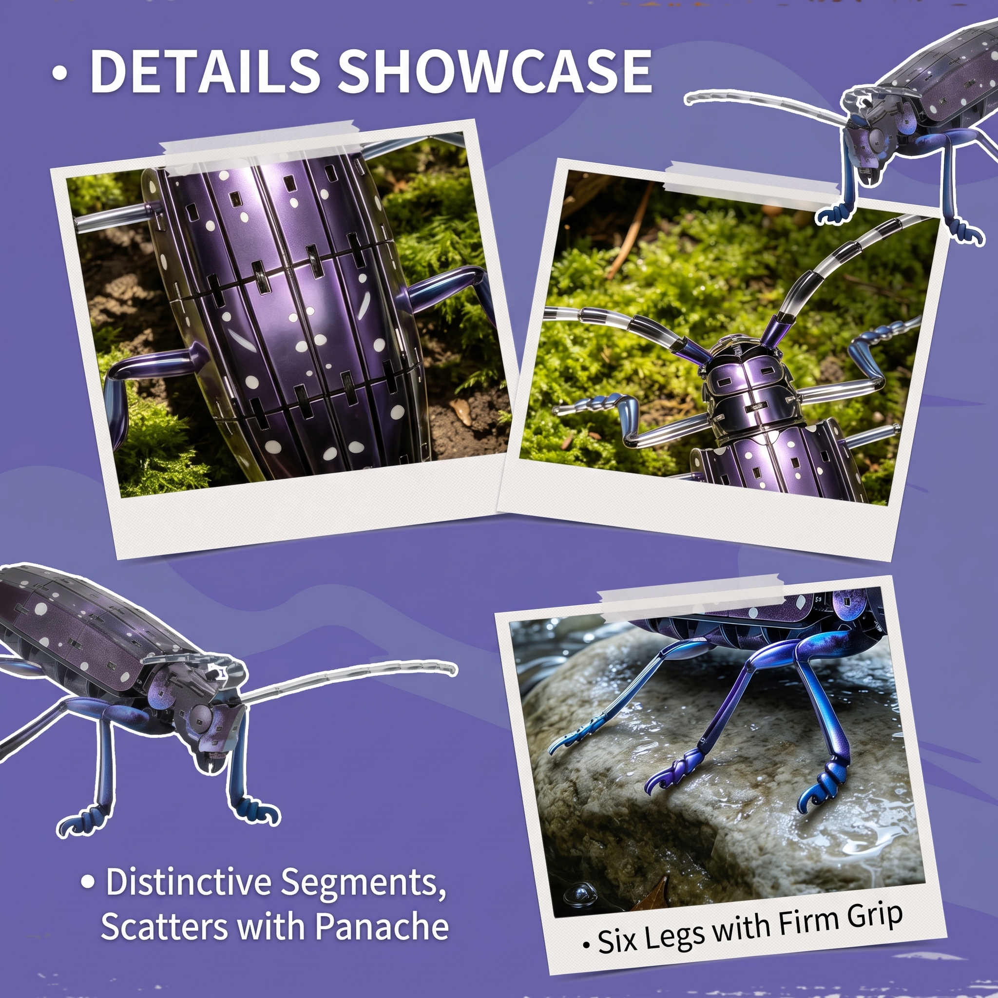 3D Longhorn Beetle Acrylic Puzzle Kit - Stacked Wing Tale Series | No-Glue DIY Mechanical Model