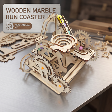 The Kinetic Odyssey: 3D Wooden Puzzle Marble Run Coaster