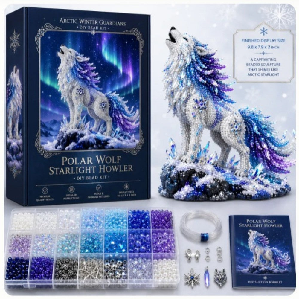 Frostfire Phoenix 3D Crystal Bead Kit | Arctic Winter Guardian Craft Sculpture