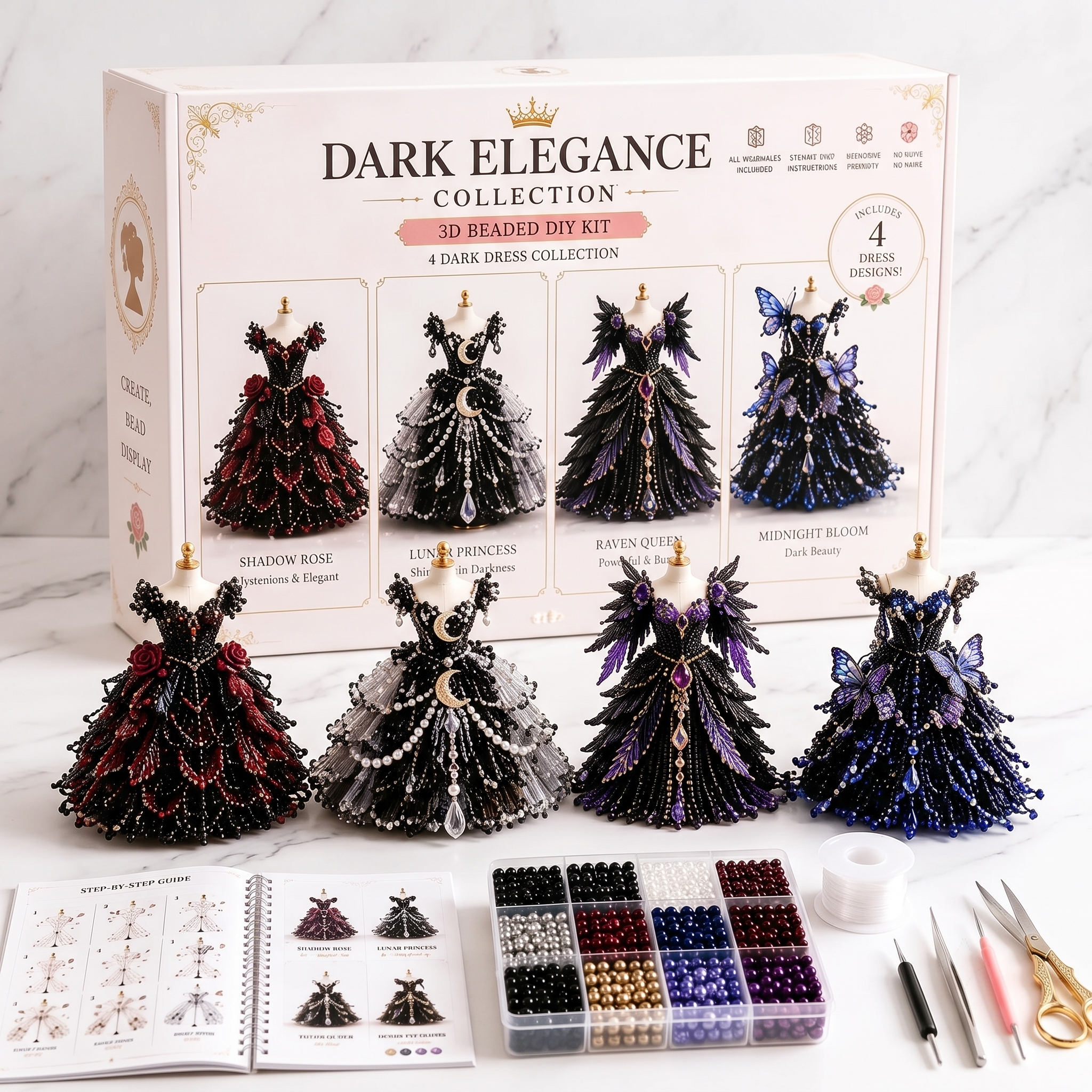 Dreamy Bridal Couture | 3D Beaded Princess Dress DIY Kit (4 Enchanting Styles)