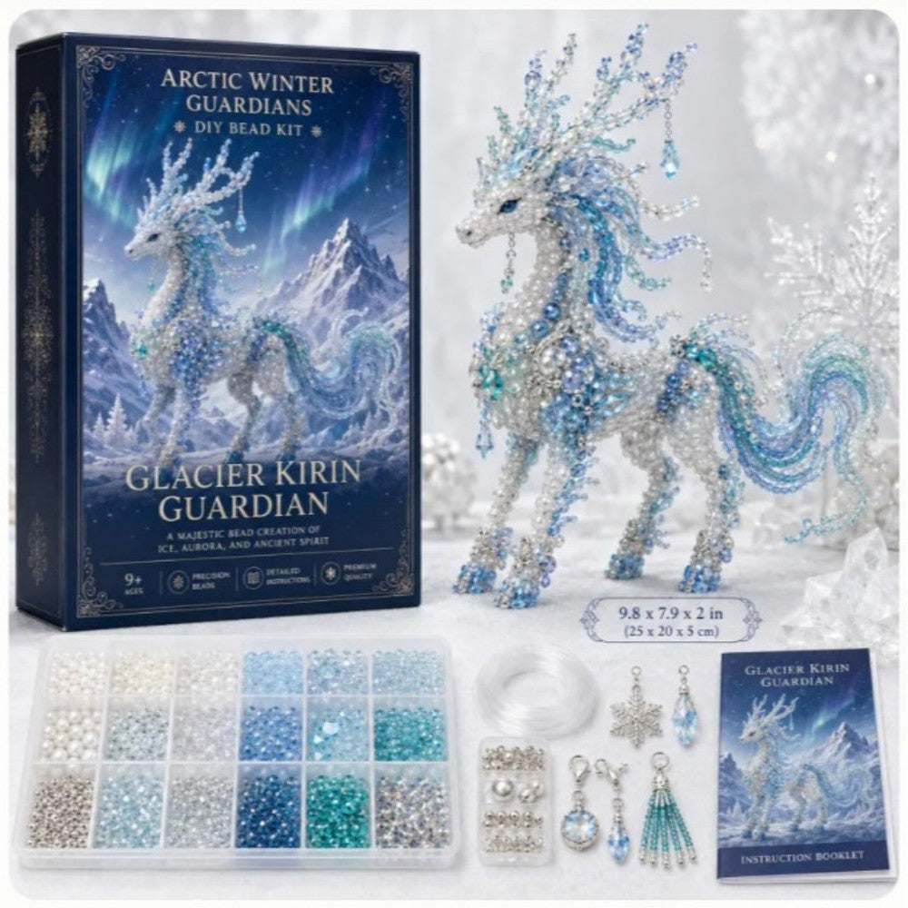 Frostfire Phoenix 3D Crystal Bead Kit | Arctic Winter Guardian Craft Sculpture