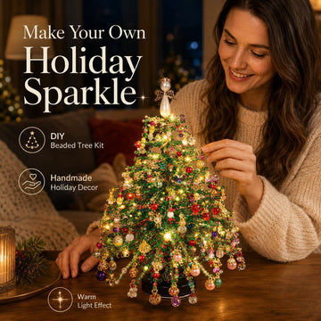DIY Illuminated Beaded Tree Kit | Handcrafted Seasonal & Holiday Decor