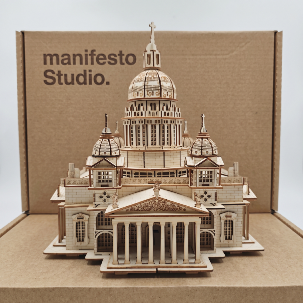 St. Isaac's Cathedral 3D Wooden Puzzle | DIY Architectural Model Kit for Adults