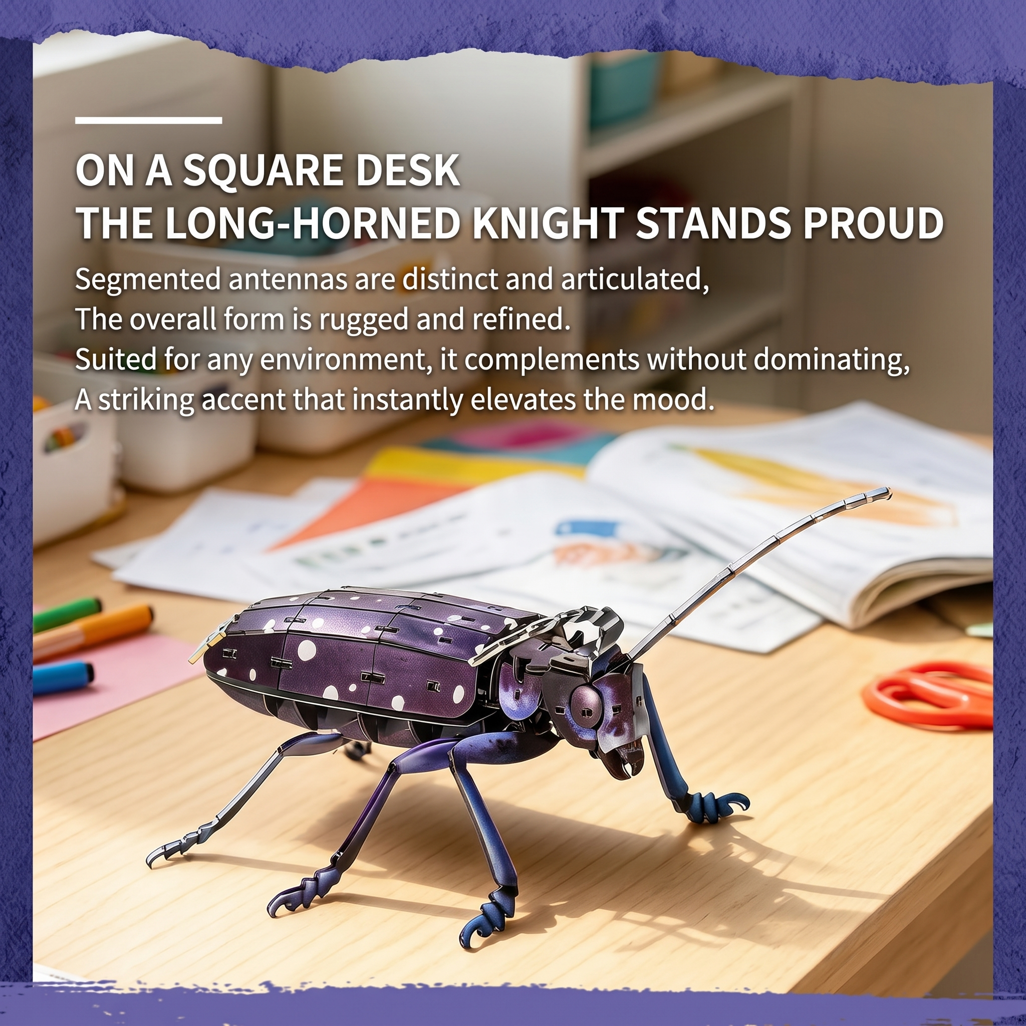 3D Longhorn Beetle Acrylic Puzzle Kit - Stacked Wing Tale Series | No-Glue DIY Mechanical Model