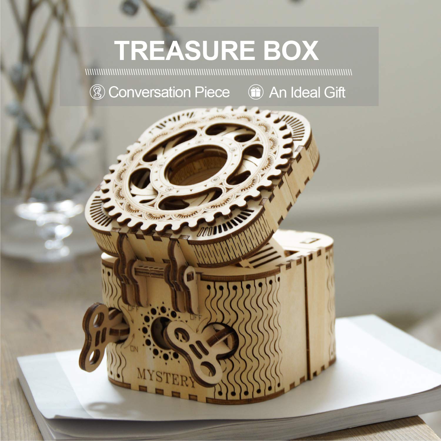 The Cryptic Vault: 3D Wooden Puzzle Mystery Treasure Box