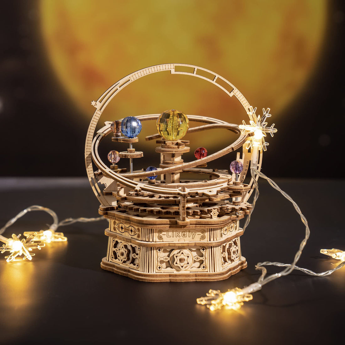 3D Wooden Puzzles for Adults Mechanical Music Box-Starry Night, DIY Rotating Music Box Model Building Kits for Teens, DIY Crafts/Hobbies/Gifts Desk Decor