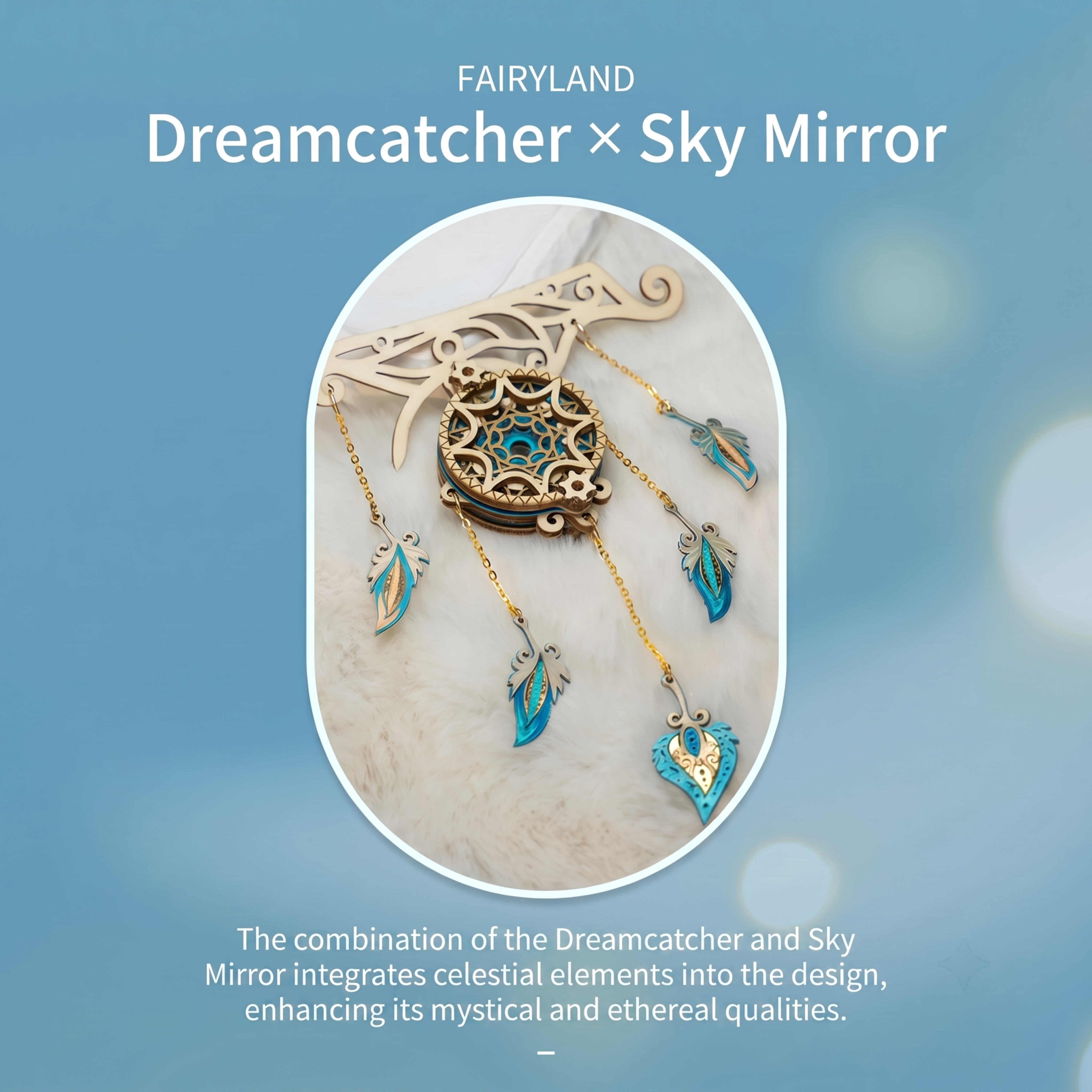 Celestial Airship Dreamcatcher – 3D Wooden DIY Craft Model & Fantasy Home Decor