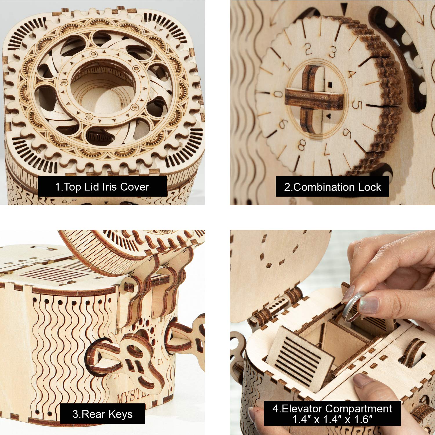 The Cryptic Vault: 3D Wooden Puzzle Mystery Treasure Box