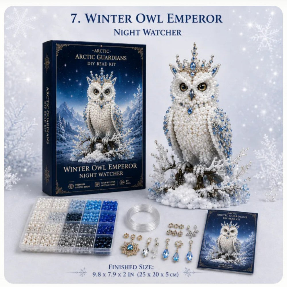 Frostfire Phoenix 3D Crystal Bead Kit | Arctic Winter Guardian Craft Sculpture