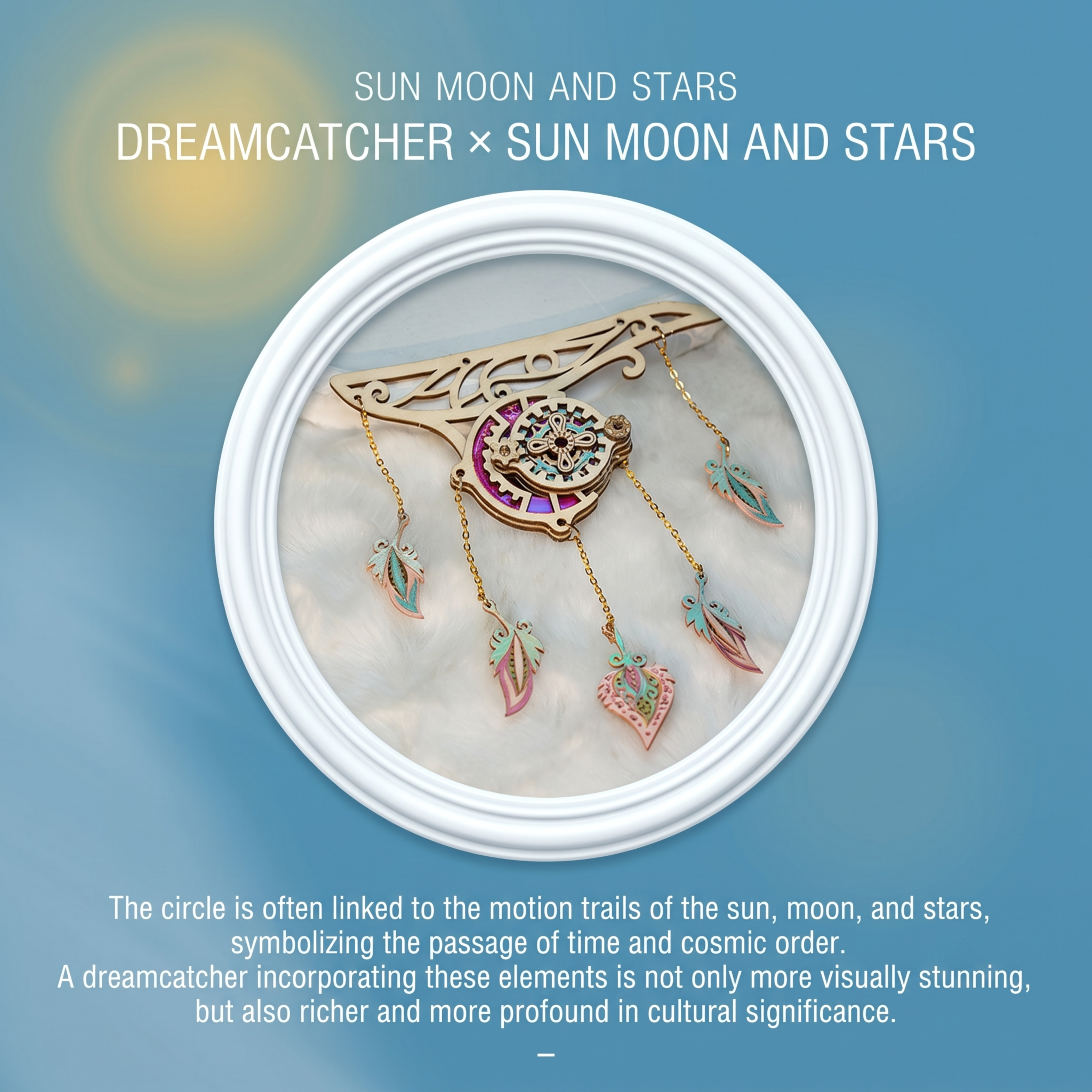 Celestial Airship Dreamcatcher – 3D Wooden DIY Craft Model & Fantasy Home Decor