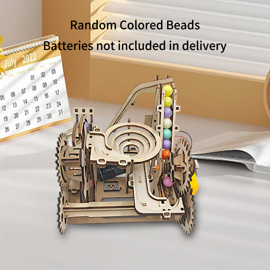 The Kinetic Odyssey: 3D Wooden Puzzle Marble Run Coaster
