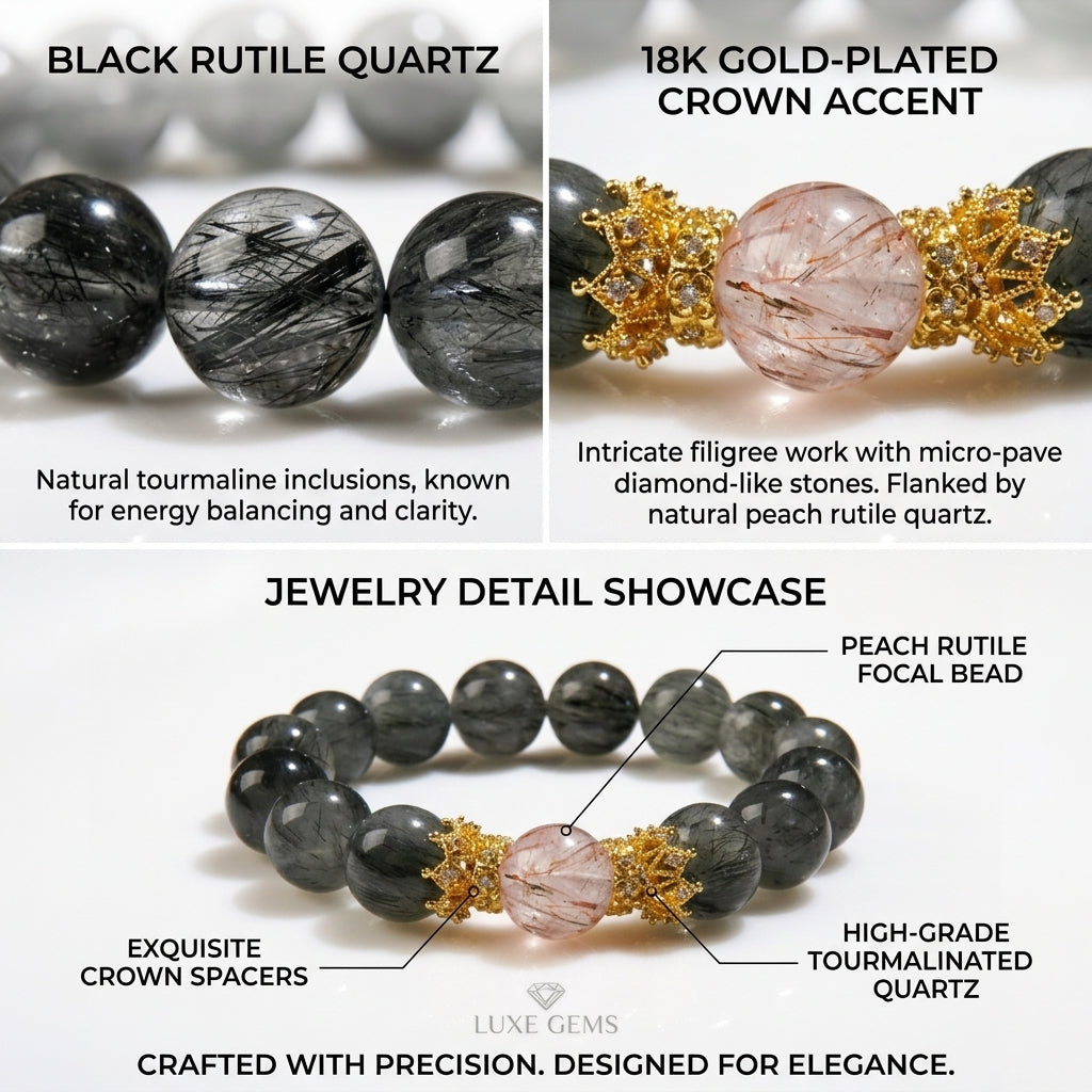 Ethereal Forest — Premium Green Hair Quartz & Super Seven Mantra Bracelet-wood