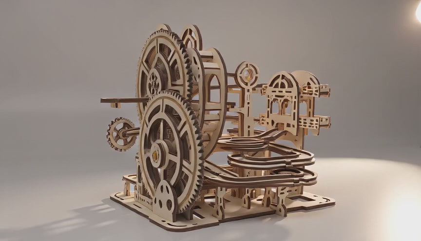 Mechanical Theme Park Marble Run | 3D Wooden Puzzle & DIY Gear Model Kit